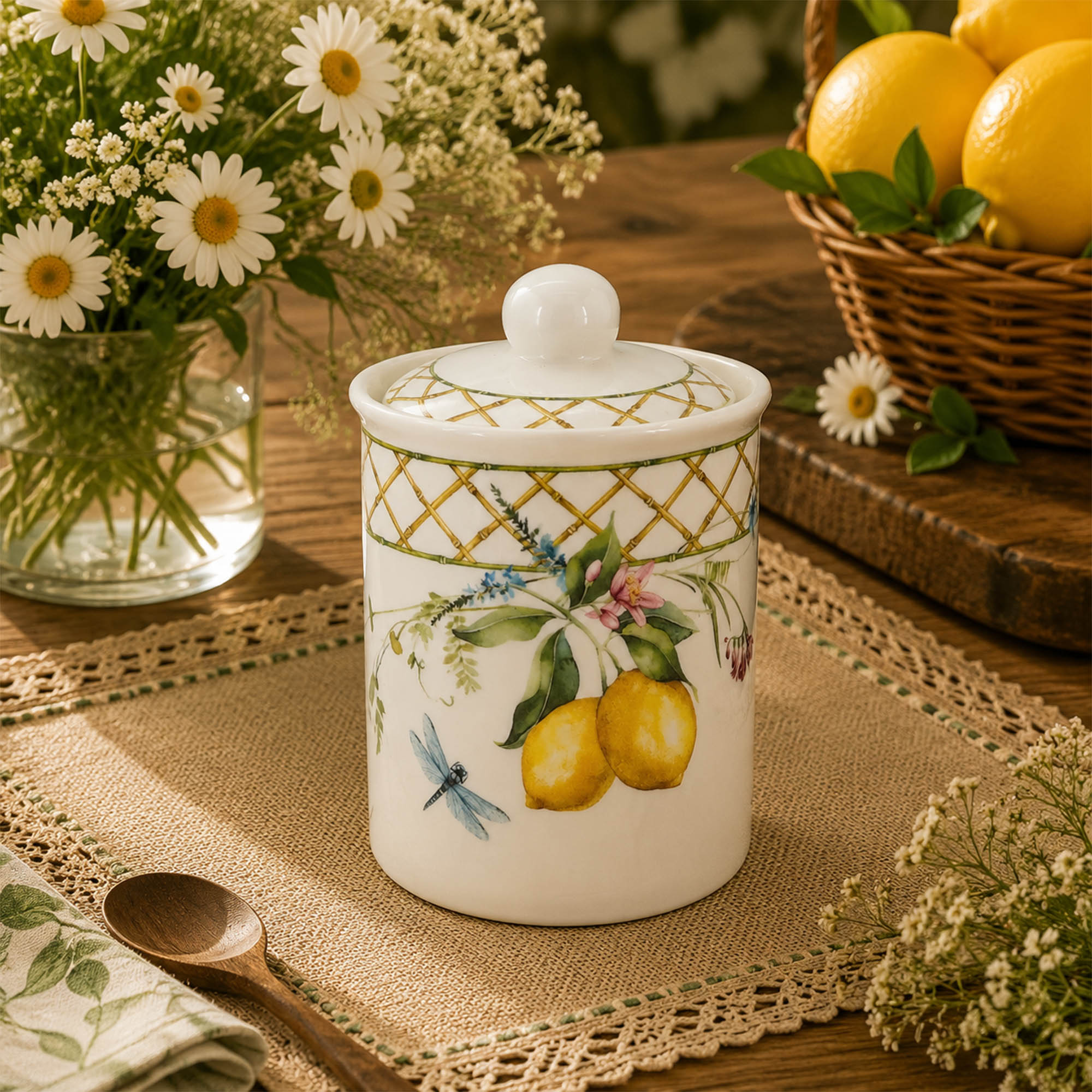 Donglin Homeware Lemon Grove Collection Canister 800ml
