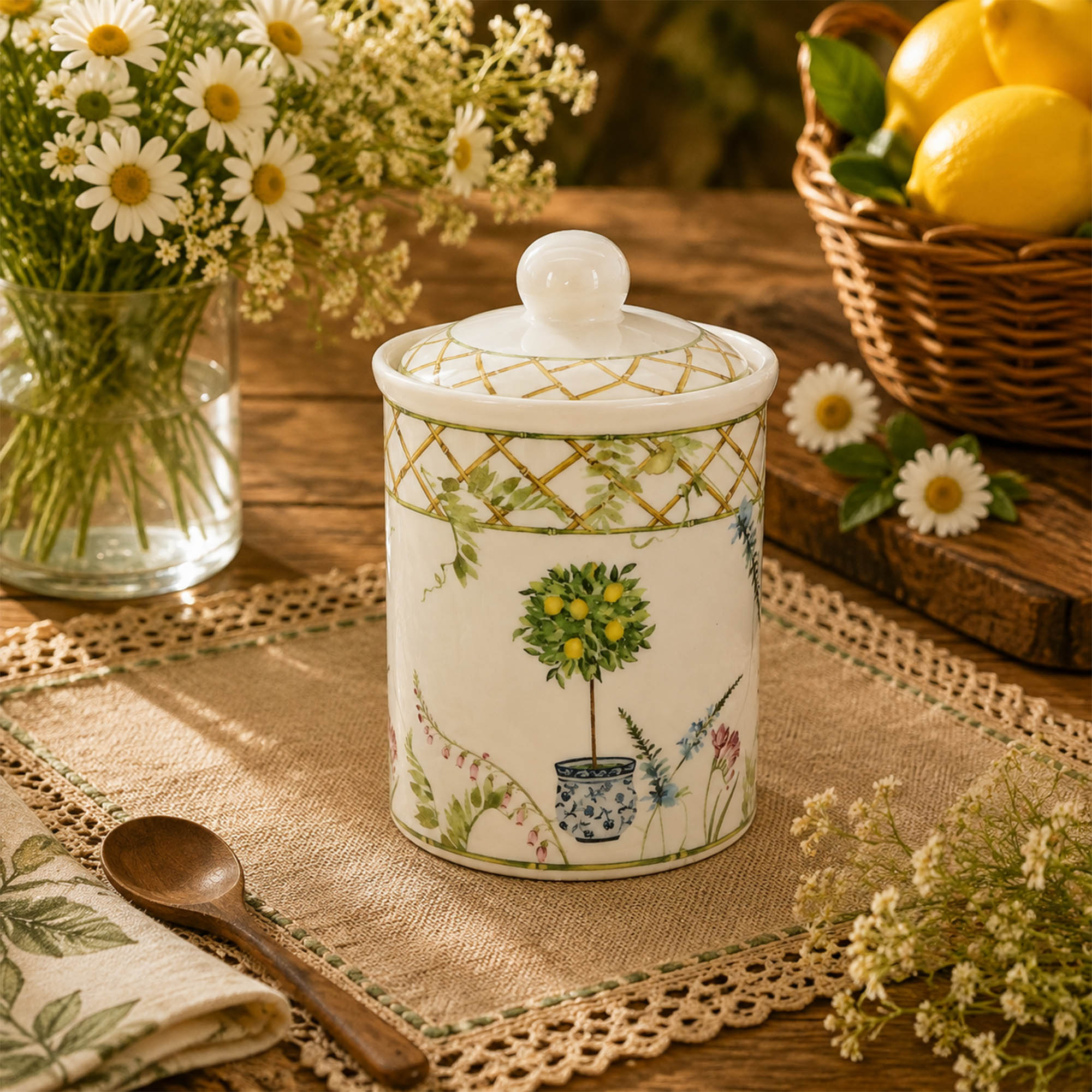 Donglin Homeware Lemon Grove Collection Canister 800ml