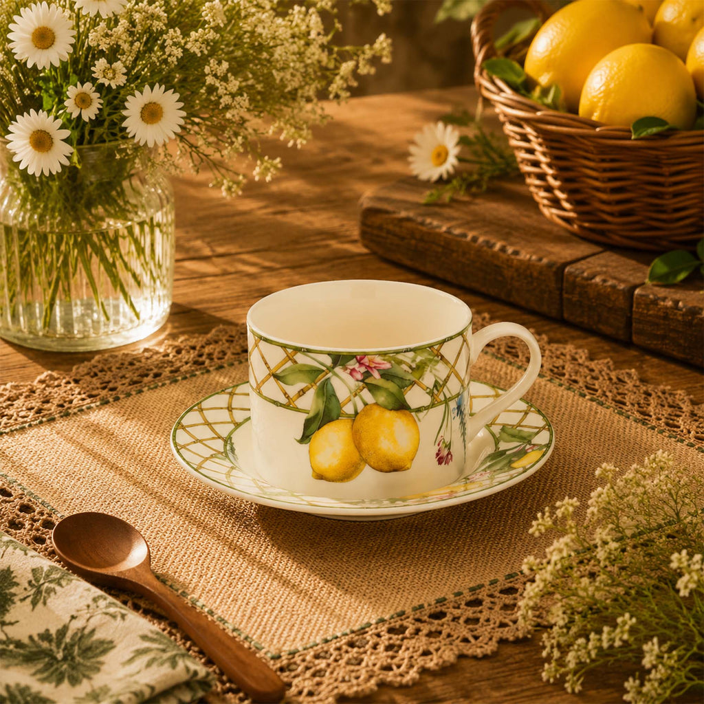 Donglin Homeware Lemon Grove Collection Cup and Saucer 220cc