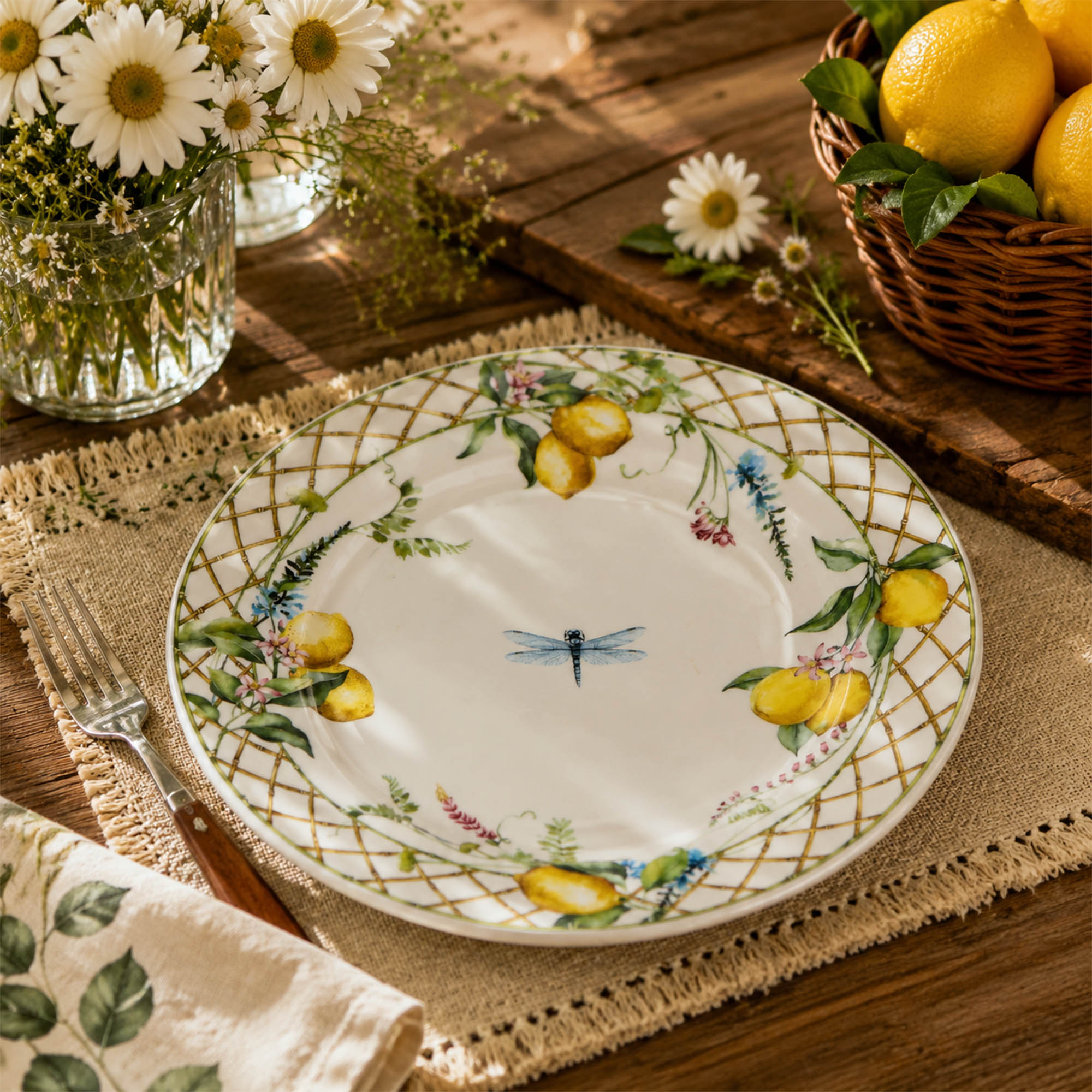Donglin Homeware Lemon Grove Collection Dinner Plate 10.5-inch