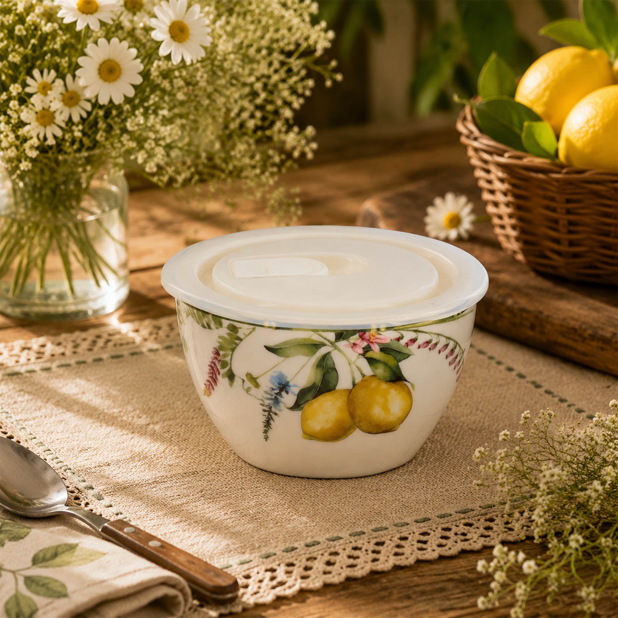 Donglin Homeware Lemon Grove Collection Storage Bowl 4-inch