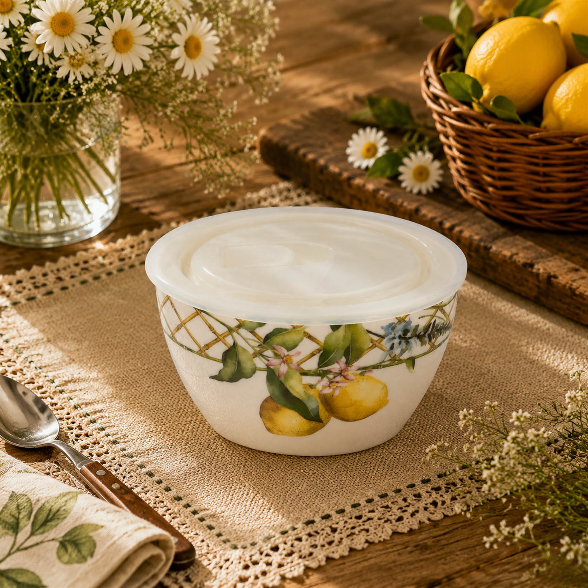 Donglin Homeware Lemon Grove Collection Storage Bowl 6-inch