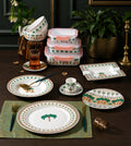 Donglin Homeware Leopard & Palm - Bohemian Style Ceramic Dinner Set