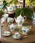 Donglin Homeware Leopard & Palm - Bohemian Style Ceramic Tea Set