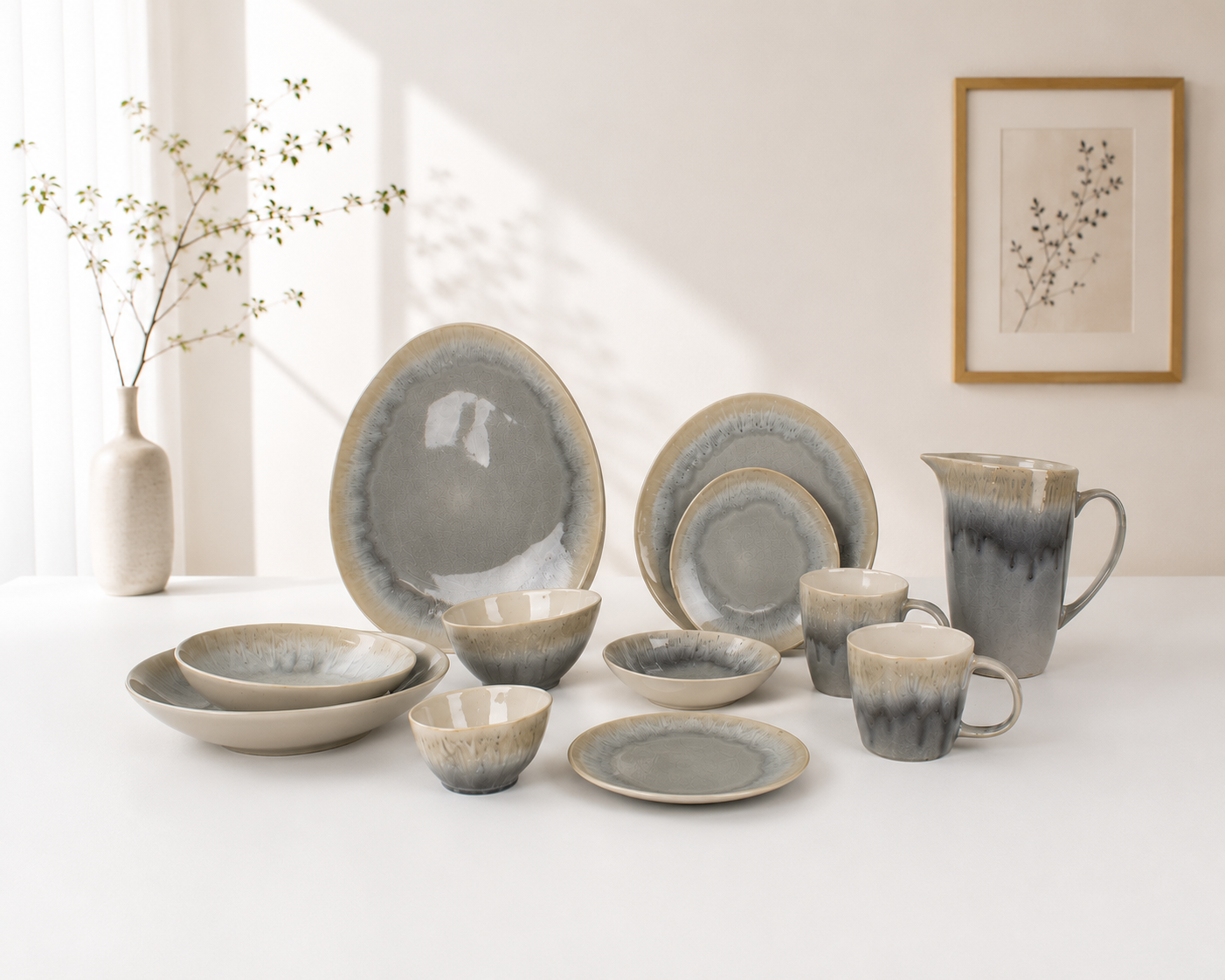 Donglin Homeware Lunar Halo - Minimalist Style Ceramic Tableware Set