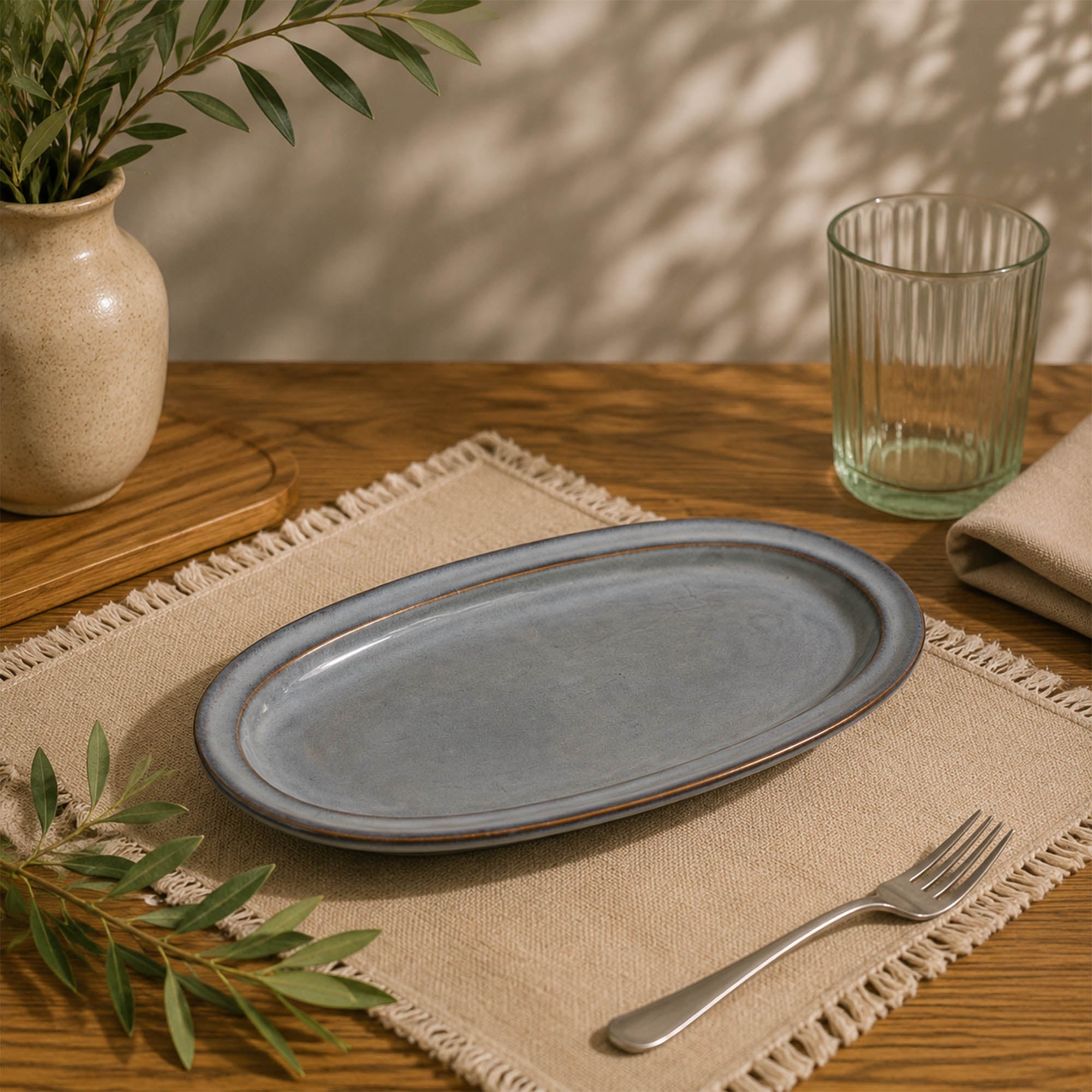 Donglin Homeware Mineral Horizon Collection Oval Plate  11-inch
