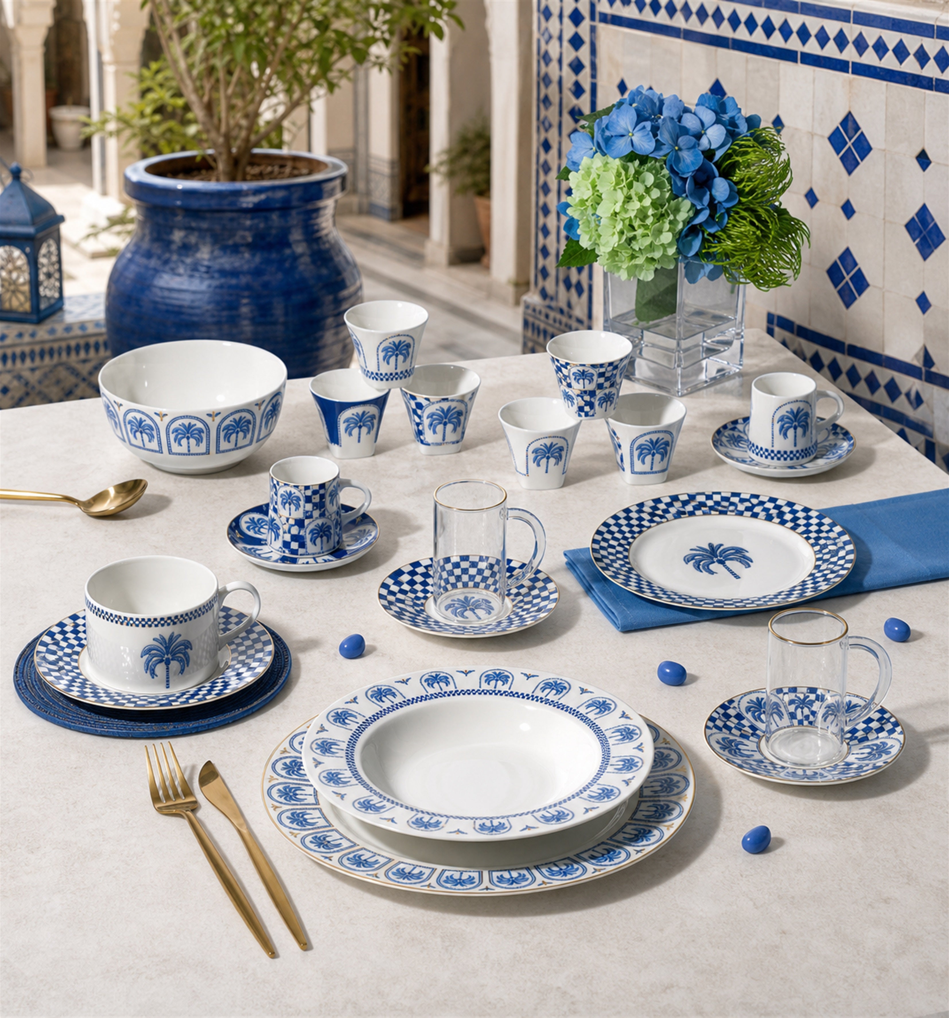 Donglin Homeware Nautical Palm - Nature Style Ceramic Dinnerware