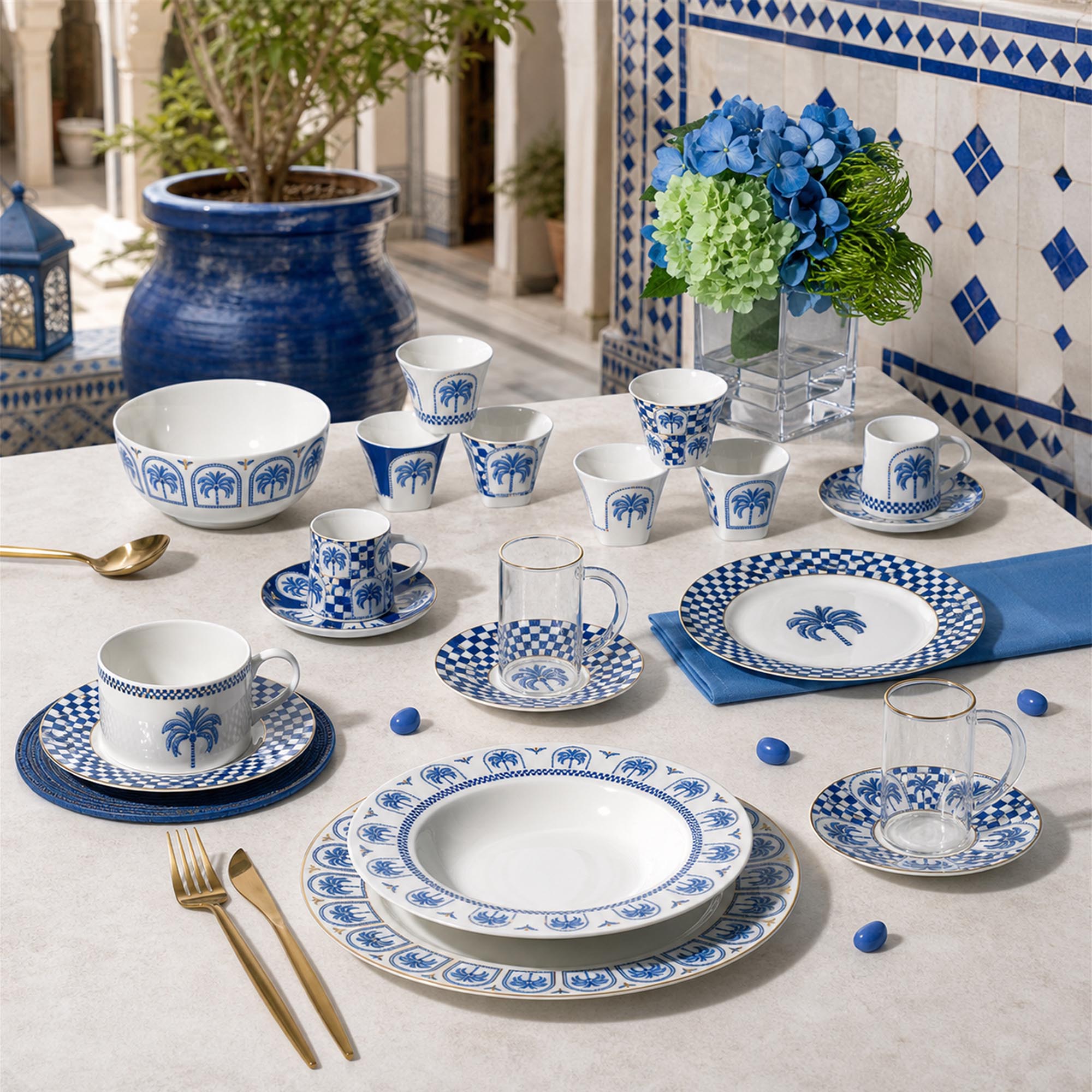 Donglin Homeware Nautical Palm - Nature Style Ceramic Tableware
