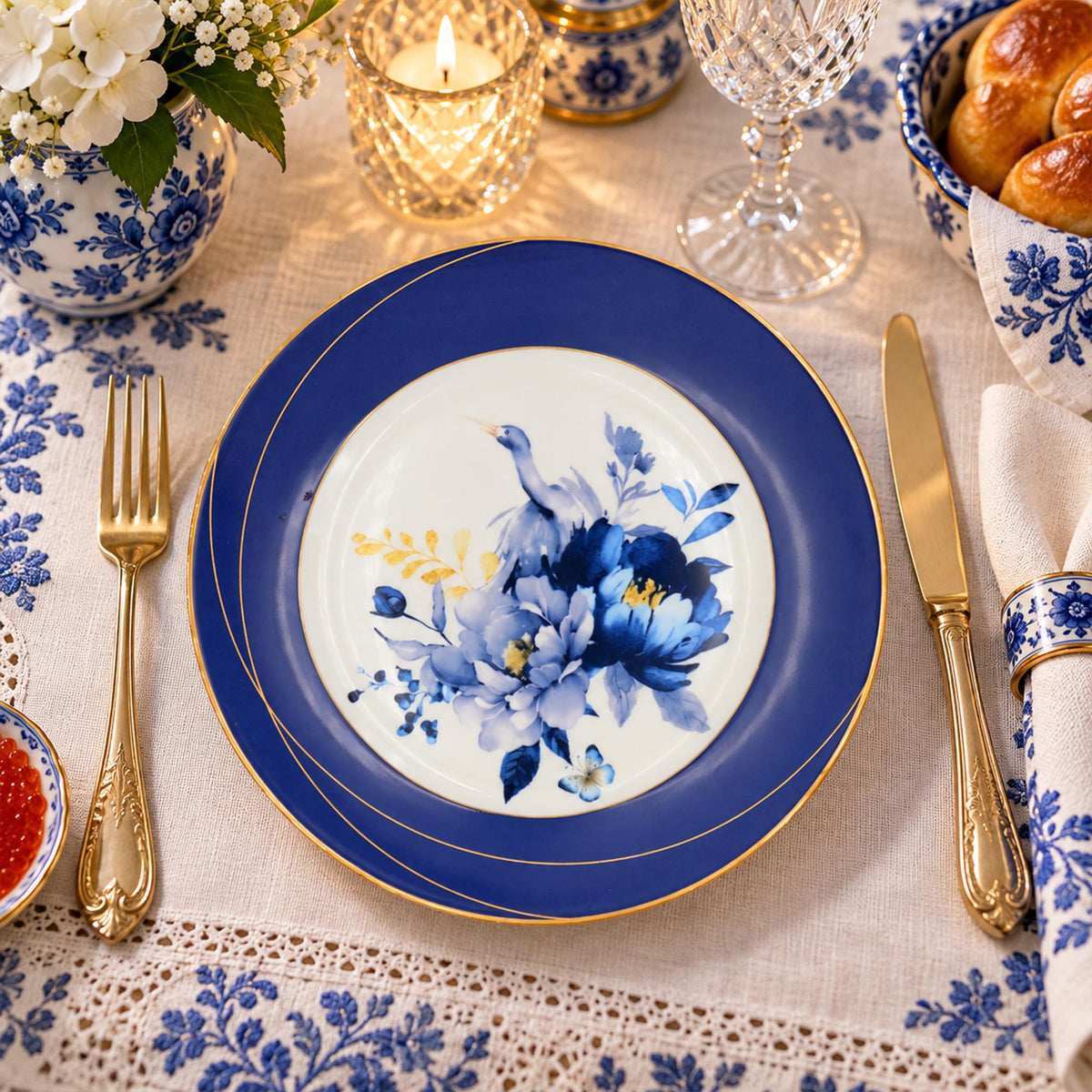 Donglin Homeware Nocturne Bloom Collection Dessert Platte 7.5-inch