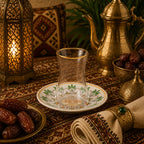 Donglin Homeware Oasis Heritage Collection Glass Cup and Saucer 180cc