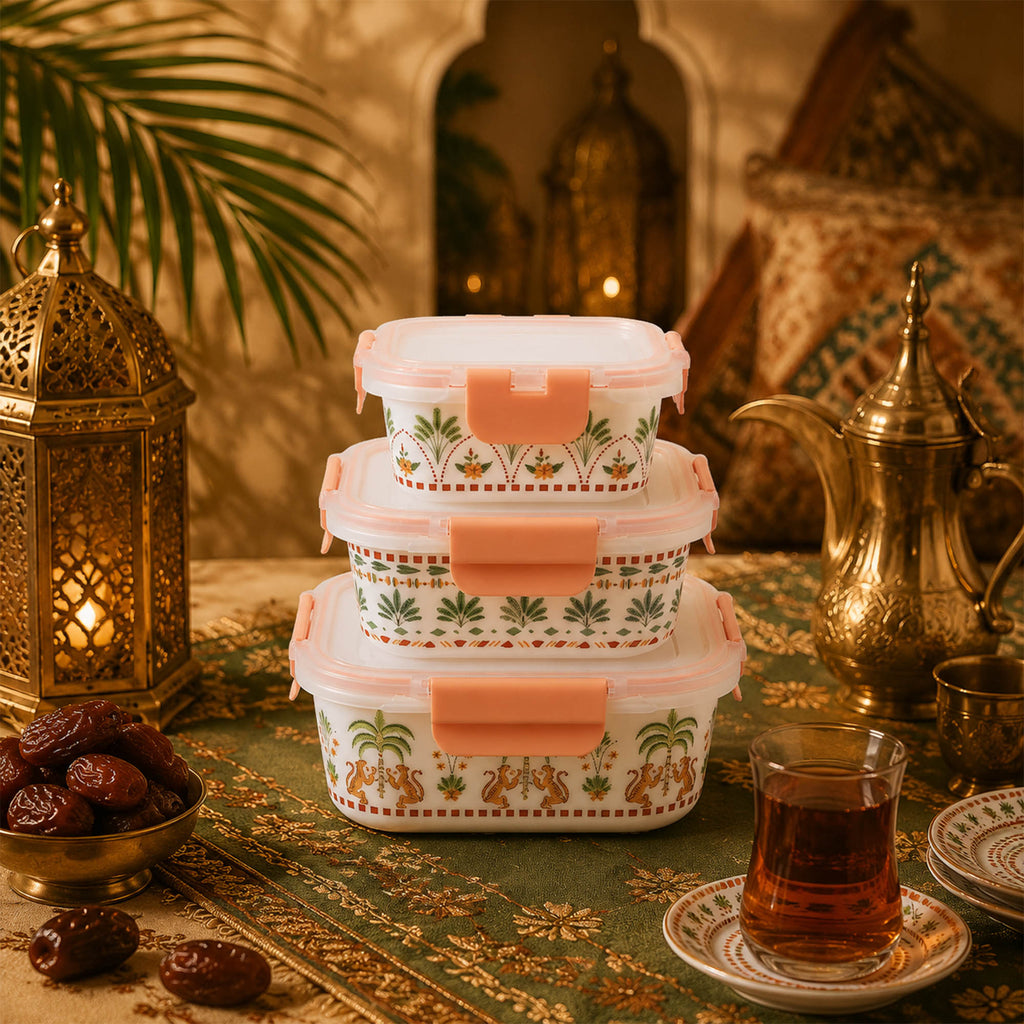 Donglin Homeware Oasis Heritage Collection Opal Glass Square Food Container