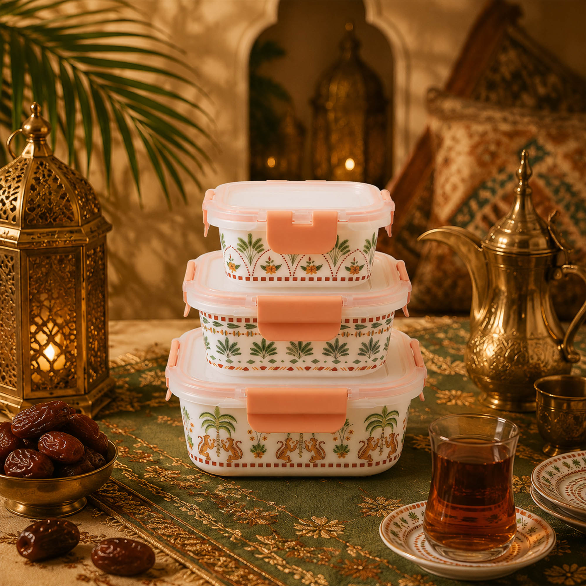 Donglin Homeware Oasis Heritage Collection Opal Glass Square Food Container