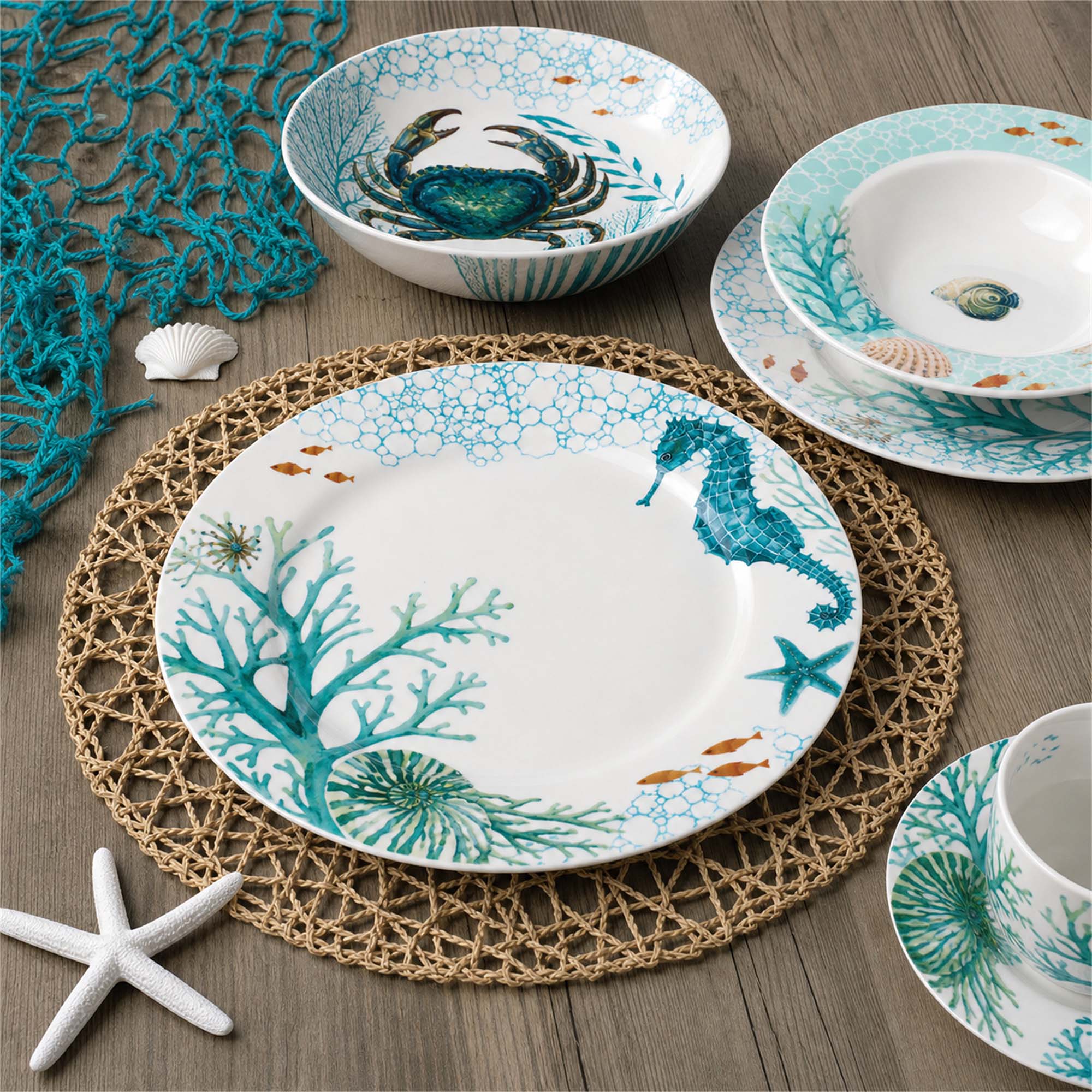 Donglin Homeware Ocean Story - Nature Style Ceramic Dinnerware Set
