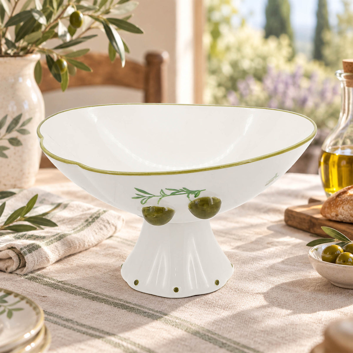 Donglin Homeware Olive Grove Collection Fruit Bowl 8.75-inch
