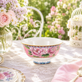 Donglin Homeware Opulent Phoenix - Vintage Style Ceramic Bowl 4.75-inch
