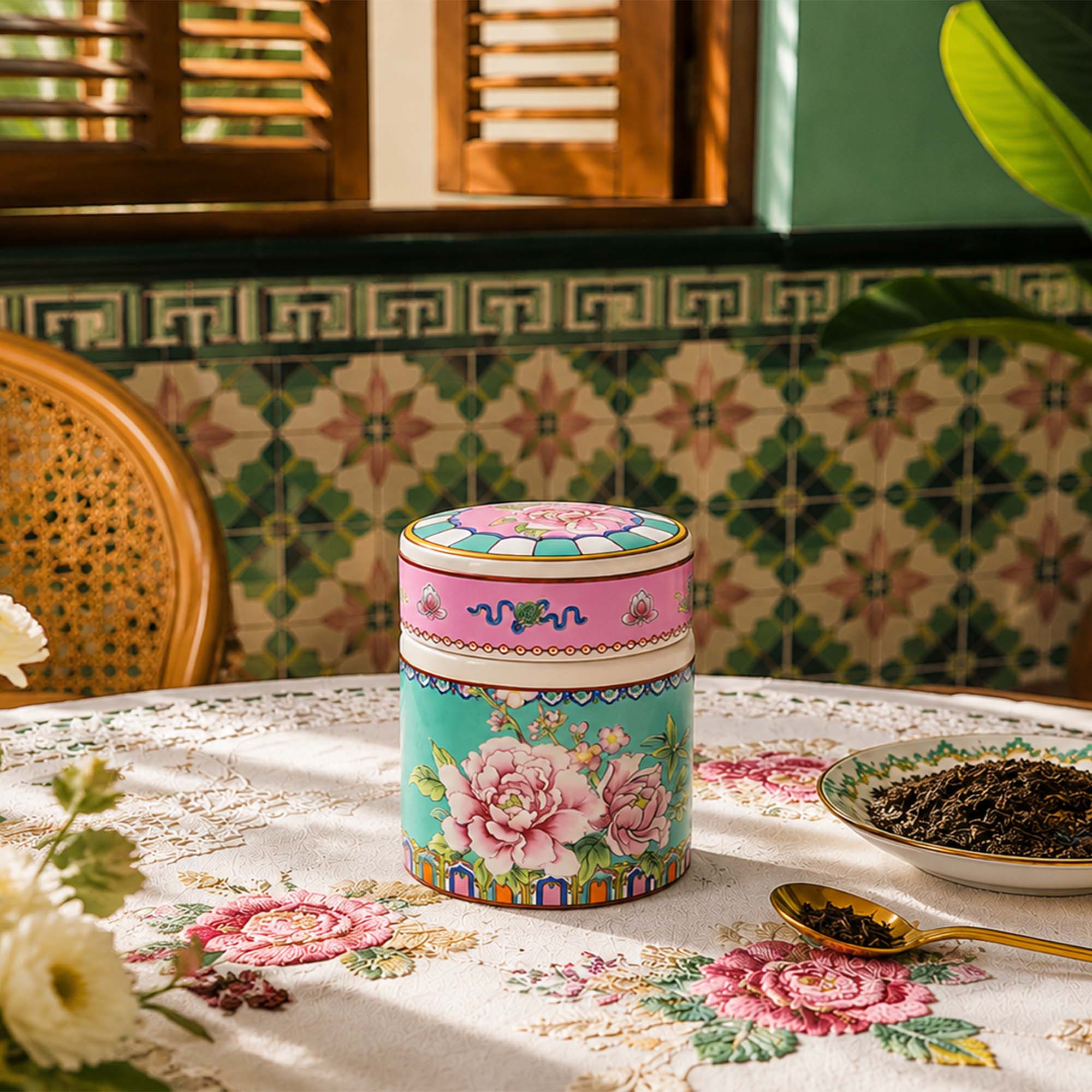 Donglin Homeware Opulent Phoenix - Vintage Style Ceramic Canister 230ml