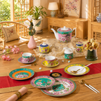 Donglin Homeware Opulent Phoenix - Vintage Style Ceramic Coffee Set