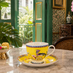 Donglin Homeware Opulent Phoenix - Vintage Style Ceramic Cup and Saucer 220cc