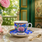 Donglin Homeware Opulent Phoenix - Vintage Style Ceramic Cup and Saucer 220cc