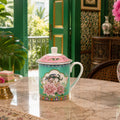 Donglin Homeware Opulent Phoenix - Vintage Style Ceramic Lidded Cup 350cc 