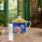 Donglin Homeware Opulent Phoenix - Vintage Style Ceramic Lidded Cup 350cc 