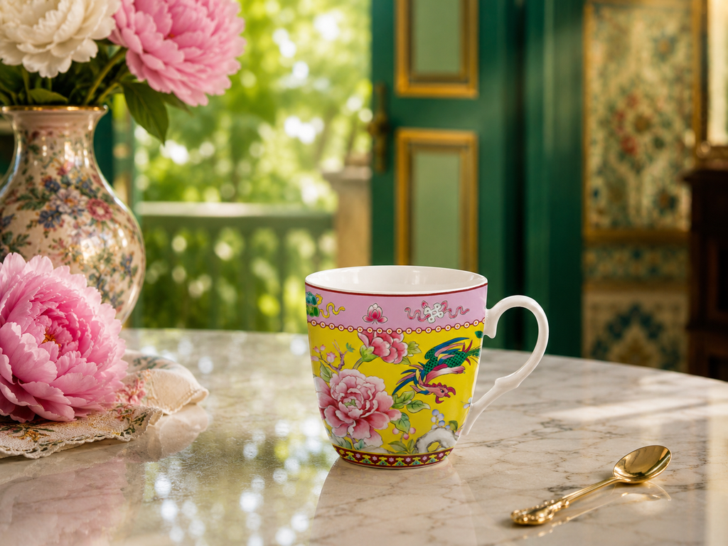 Donglin Homeware Opulent Phoenix - Vintage Style Ceramic Mug 350cc 