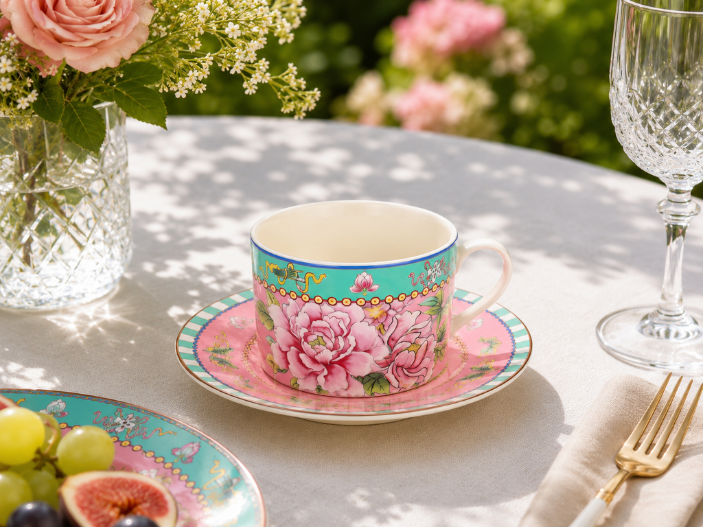 Opulent Phoenix - Vintage Style Ceramic Mug and Saucer 220cc