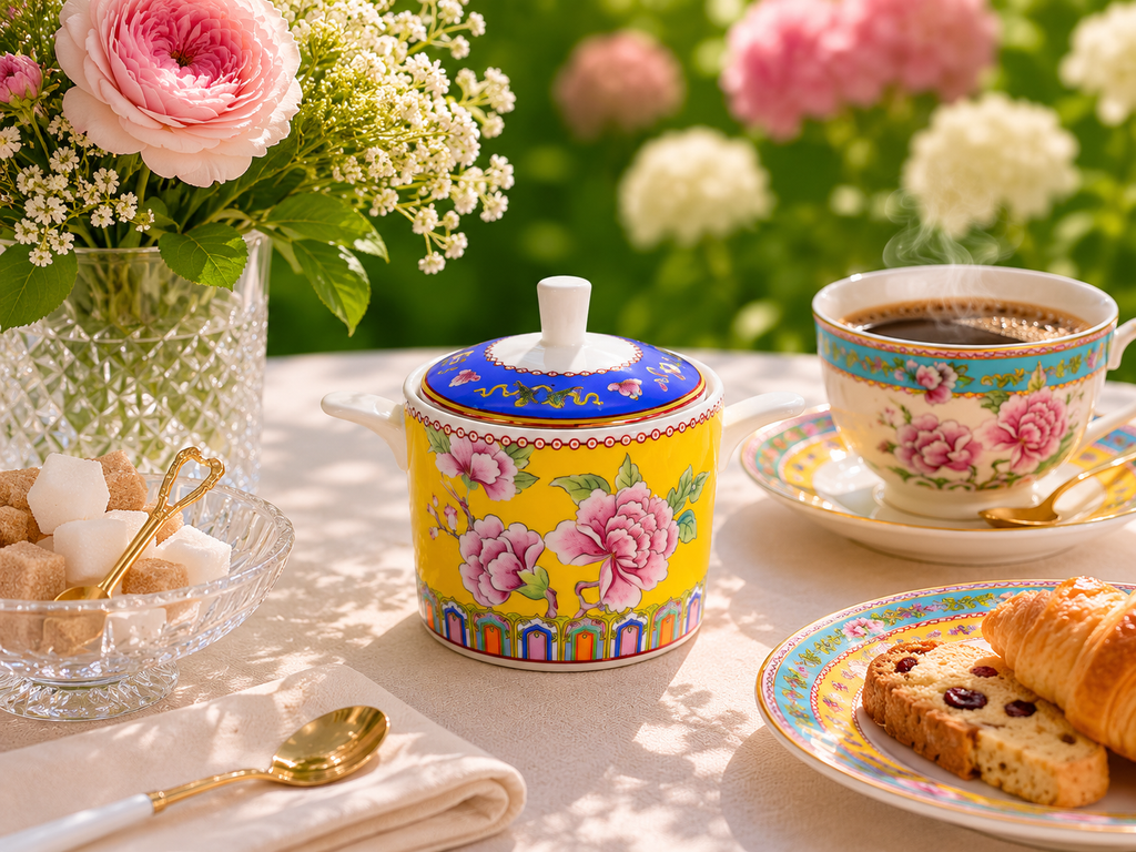 FDonglin Opulent Phoenix - Vintage Style Ceramic Sugar Pot 300cc