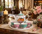 Donglin Homeware Opulent Phoenix - Vintage Style Ceramic Tea Set