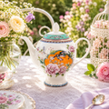 Donglin Homeware Opulent Phoenix - Vintage Style Ceramic Teapot 1200cc