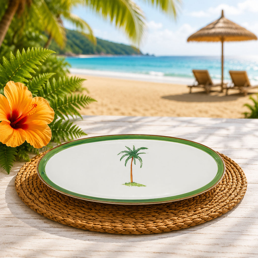 Donglin Homeware Palm Breeze Collection Oval Plate 14.5-inch