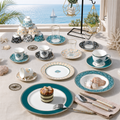 Donglin Homeware Peacock Fan Geometric - Minimalist Style Ceramic Dinnerware