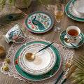 Donglin Homeware Peacock Peony Oriental - - Vintage Style Ceramic Coffee Set