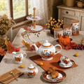 Donglin Homeware Pumpkin Maple Leaf - Nature Style Ceramic Coffee Set