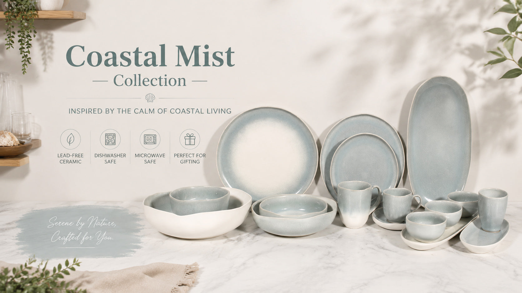 Donglin Homeware R1010 Coastal Mist Collection Banner Middle