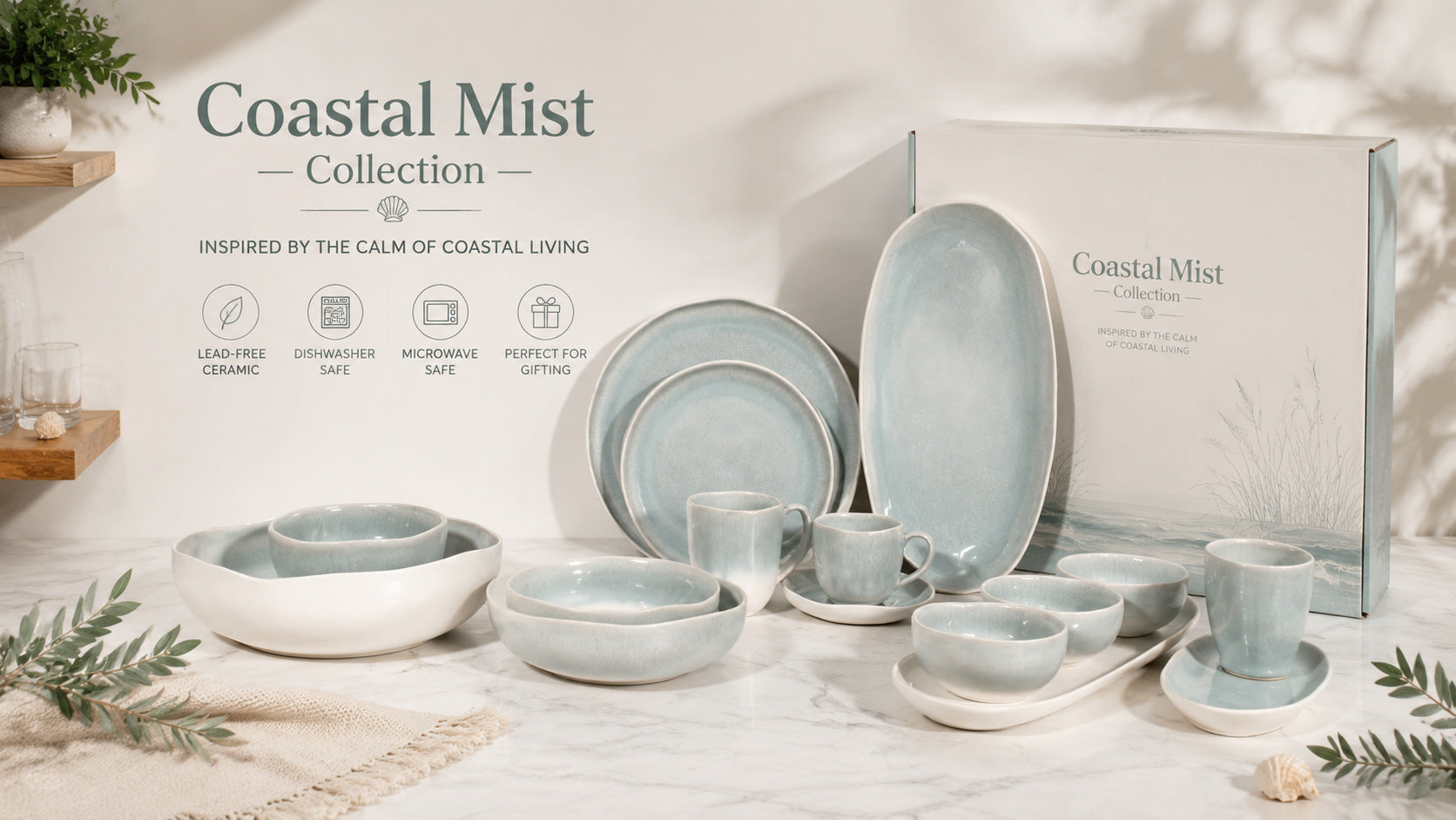 Donglin Homeware R1010 Coastal Mist Collection Package