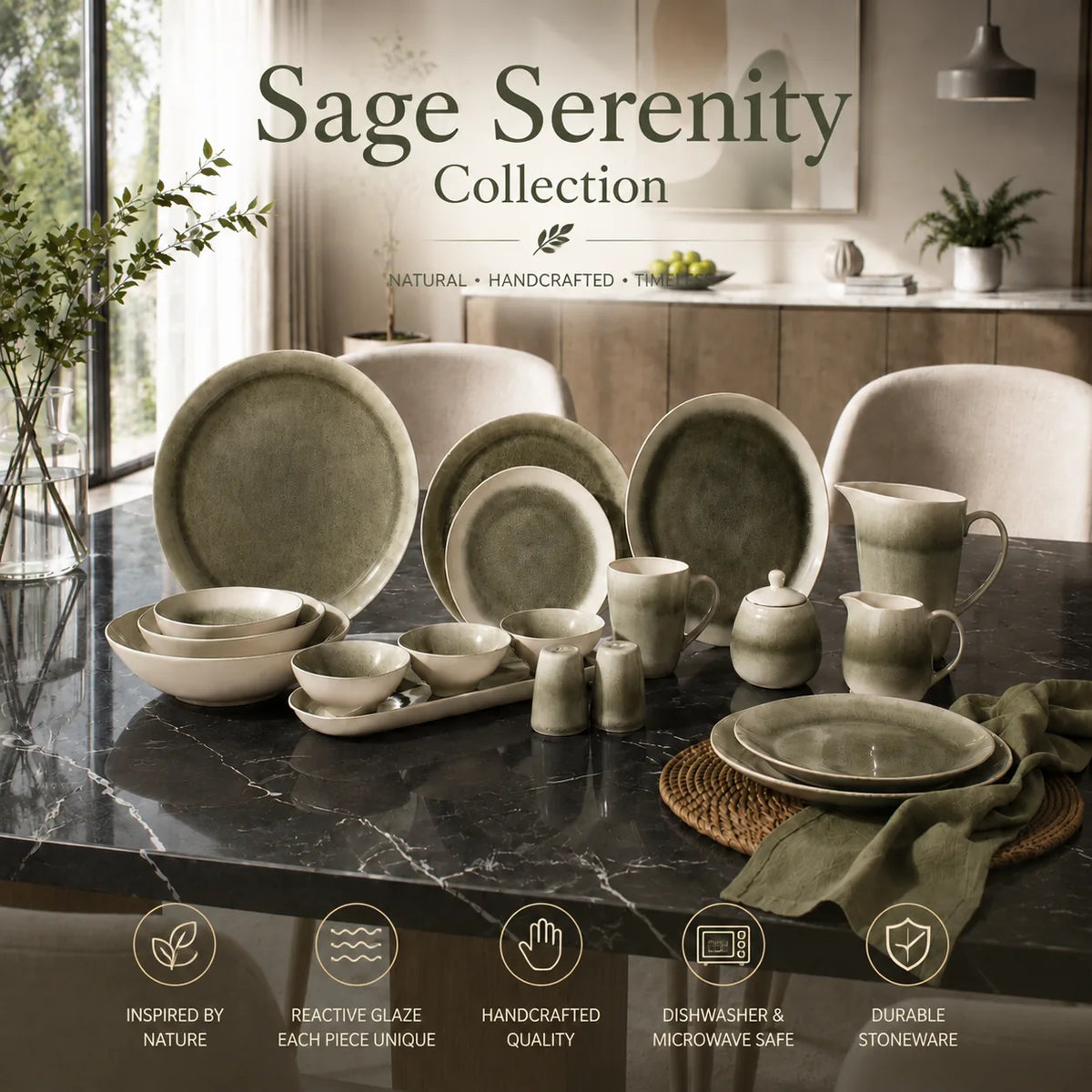 Donglin Homeware R1023 Sage Serenity Collection Web
