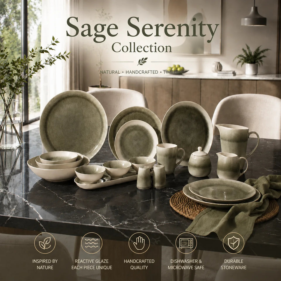 R1023 Sage Serenity Stoneware Dinnerware Collection