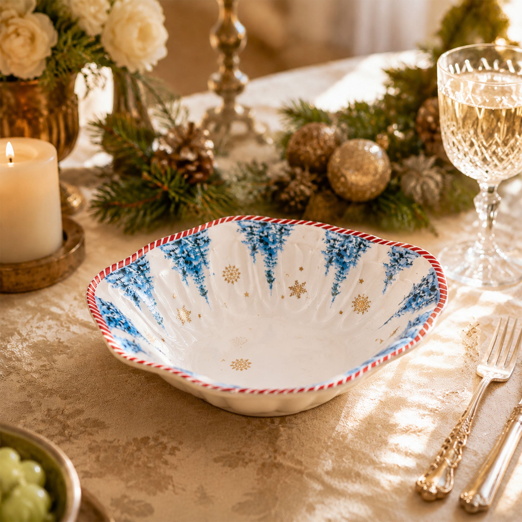 Donglin Homeware Santa's Christmas Journey Collection Bowl 7-inch