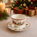 Donglin Homeware Santa's Christmas Journey Collection Cup and Saucer 210cc