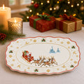Donglin Homeware Santa's Christmas Journey Collection Oval Plate 12-inch