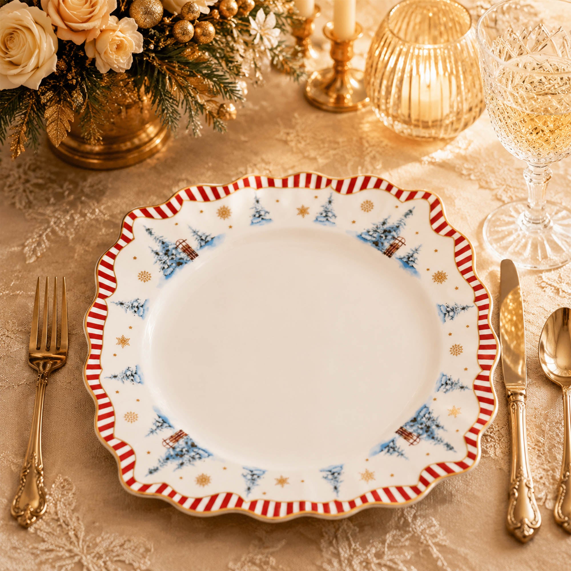 Donglin Homeware Santa's Christmas Journey Collection Soup Plate 9-inch