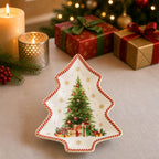 Donglin Homeware Santa's Christmas Journey Collection Tree Shape Dish 29cm