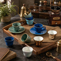 Donglin Homeware Speckled Reactive Glaze Gourd Kahwa Cup and Saucer
