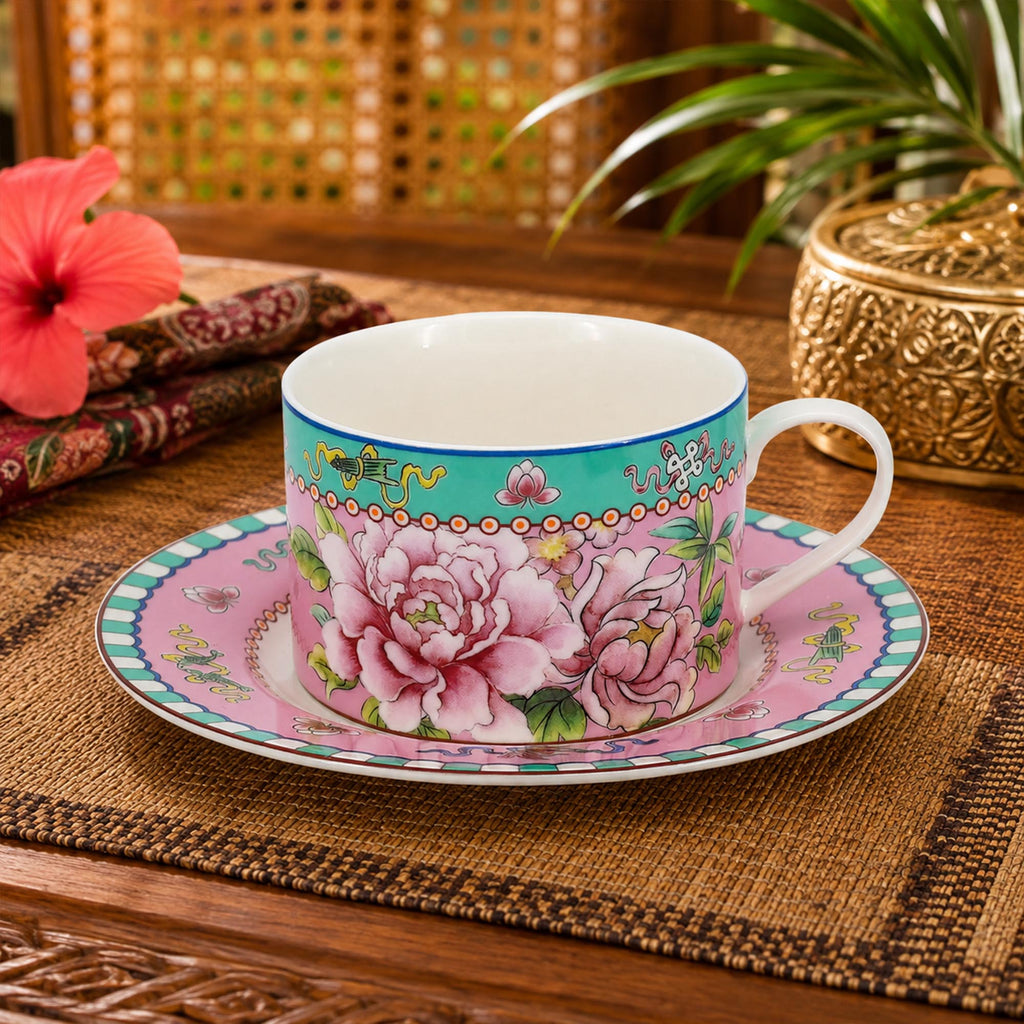 Donglin Homeware Straits Phoenix Collection Cup and Saucer 220cc (Straight)