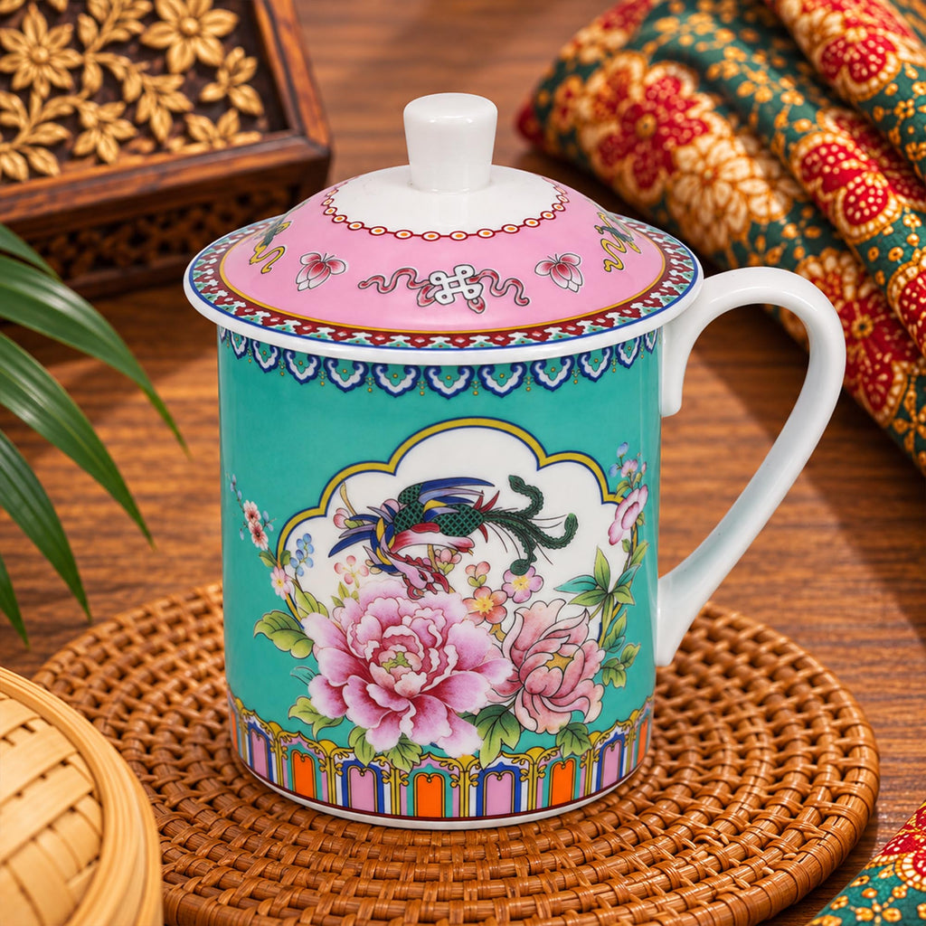 Donglin Homeware Straits Phoenix Collection Lidded Cup 350cc 