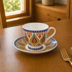 Donglin Homeware Thai Royal - Bohemian Style Ceramic Cup and Saucer 220cc