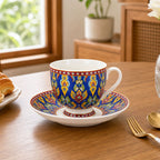 Donglin Homeware Thai Royal - Bohemian Style Ceramic Cup and Saucer 220cc