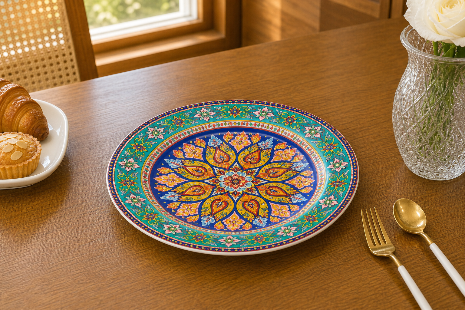 Donglin Homeware Thai Royal - Bohemian Style Ceramic Dinner Plate 10.5-inch