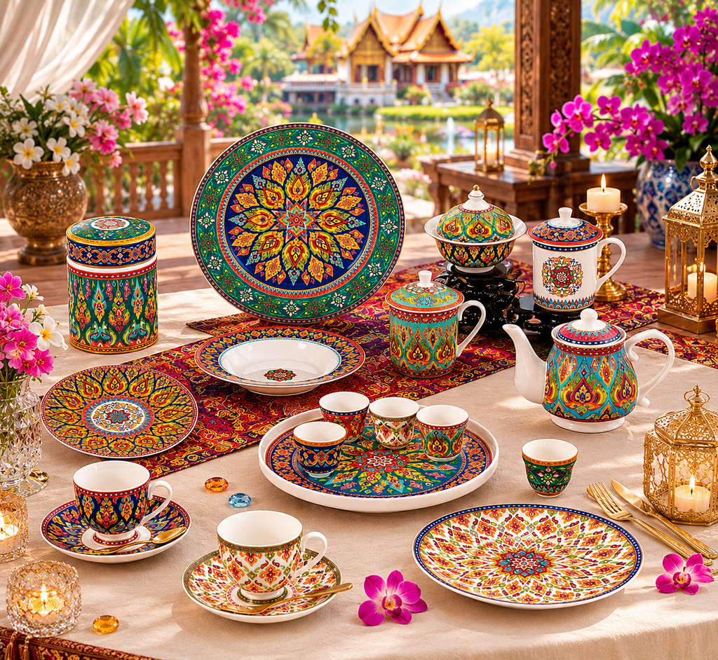 Donglin Homeware Thai Royal - Bohemian Style Ceramic Dinnerware Set